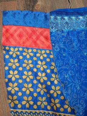 Vibrant Blue and Gold Reversible Skirt